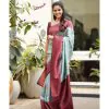 Classic Blue Color Soft Lichi Silk Cloth Rich Pallu All Over Saree