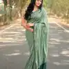 Classic Green Color Viscos cotton Beautiful Pallu All Over Saree