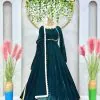 Classic Peacock Blue Color Velvet Real Mirror Fancy Salwar Suit