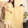 Cute Yellow Color Organza Digital Printed Thread Anarkali Suit