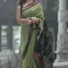 Dazzling Pista Green Color Soft Lichi Silk Cloth Rich Pallu Saree