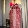 Dazzling Red Color Soft Lichi Silk Cloth Rich Pallu All Over Saree