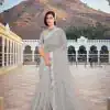 Dazzling Silver Color Bright Organza Silk Sequence Work Saree