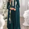 Dazzling Stone Green Color Georgette Embroidery Anarkali Suit