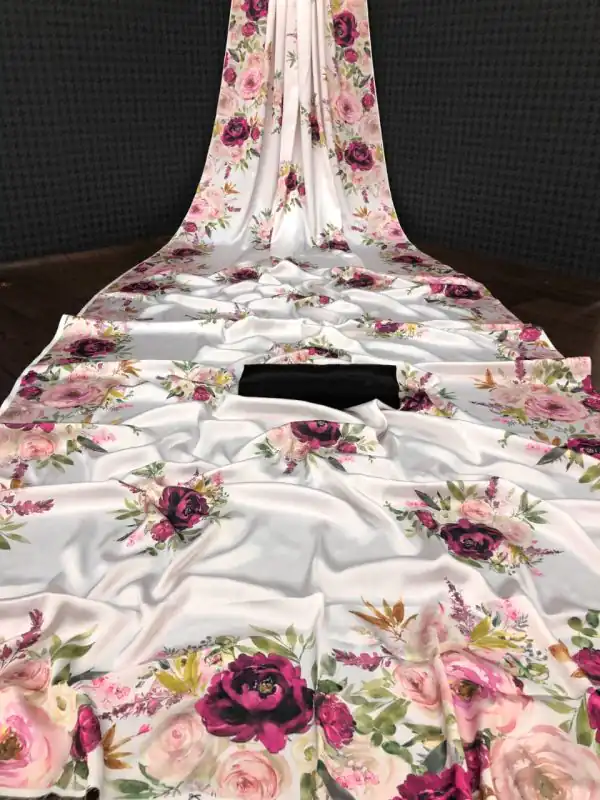 Fancy Baby Pink Color Devsena Soft Silk Saree Digital Print Saree
