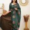 Fancy Green Color Soft Lichi Silk Jacquard On All Over Saree