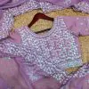 Fancy Purple Color Pure Soft Tabby Organza Butta Nd Work Saree