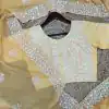 Fancy Yellow Color Pure Soft Tabby Organza Butta Nd Work Saree