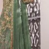 Feminine Green Color Net Embroidery Diamond Work Sharara Suit
