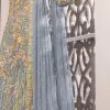 Feminine Slate Color Net Embroidery Diamond Work Sharara Suit