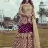 Fine Purple Net Coding sequence Embroidery Lehenga Choli