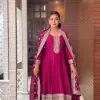 Graceful Rani Pink Color Faux Georgette Coding sequence Salwar Suit