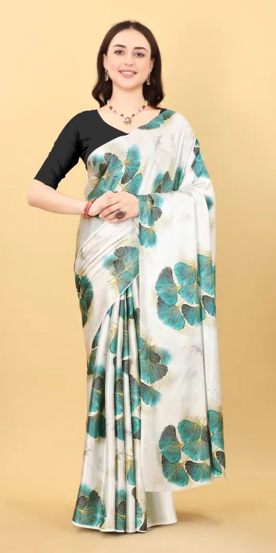 Graceful White Color Devsena Soft Silk Saree Digital Printed Saree