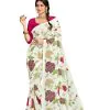 Graceful White Color Georgette Fancy Thread & Sequence Saree