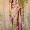 Grand Golden Color Soft Kanjivaram Beautiful Rich Pallu Saree