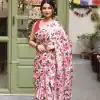 Luminous Peach Heavy Devsena Soft Silk Digital Printed Saree