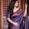 Magnificent Purple Soft Lichi Silk Ordinary Design Rich Pallu Saree