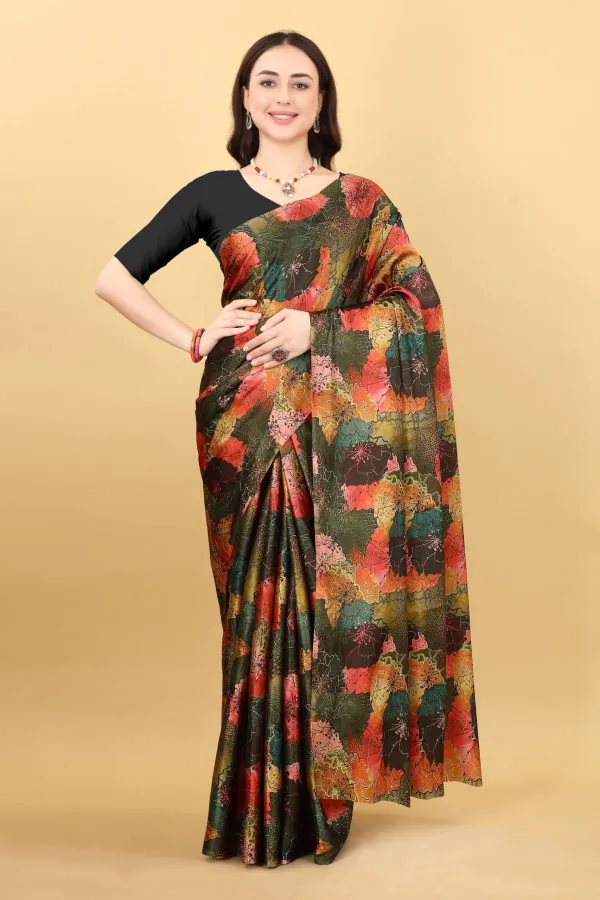 Majestic Black Color Devsena Soft Silk Digital Printed Saree