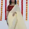 Majestic Light Yellow Color Soft Chiffon Woven Satin Strips Saree