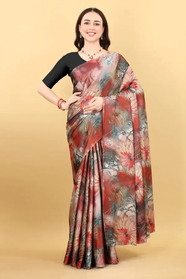 Majestic Maroon Color Devsena Soft Silk Digital Printed Saree