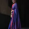 Mystical Royal Blue Color Soft Lilan Slab Beautiful Rich Pallu Saree