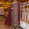 Perfect Maroon Color Georgette Coding Embroidery Stone Kurti