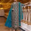 Perfect Royal Blue Color Georgette Coding Embroidery Kurti