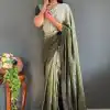 Radiant Green Color Pure Chinon Chiffon Sirvoski Dimond Saree