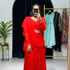 Resplendent Red Color Faux Georgette Sequence New Stilly Gown