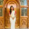 Resplendent White Color Georgette Sequence Zari Work Saree