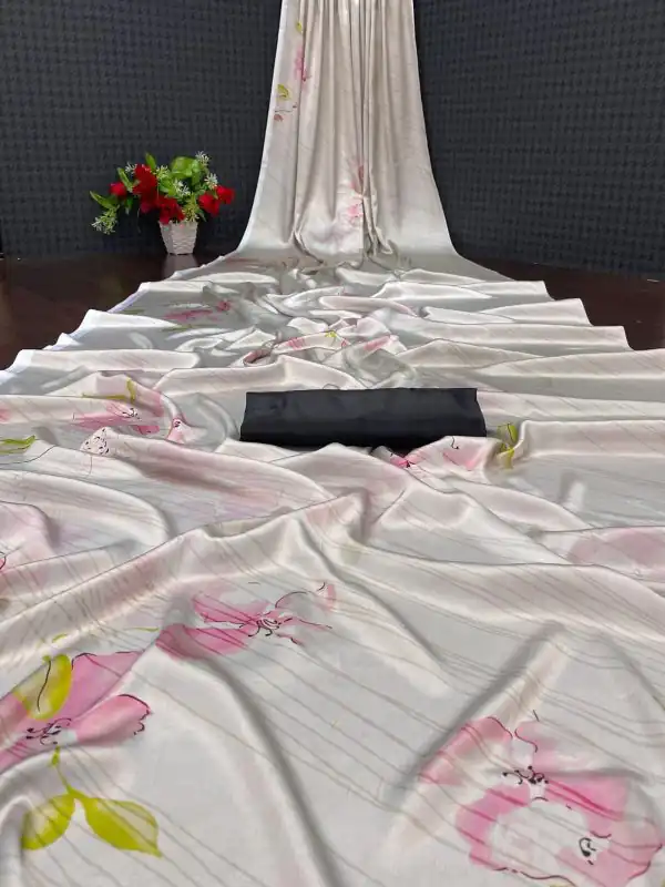Softly Baby Pink Color Devsena Soft Silk Saree Digital Print Saree