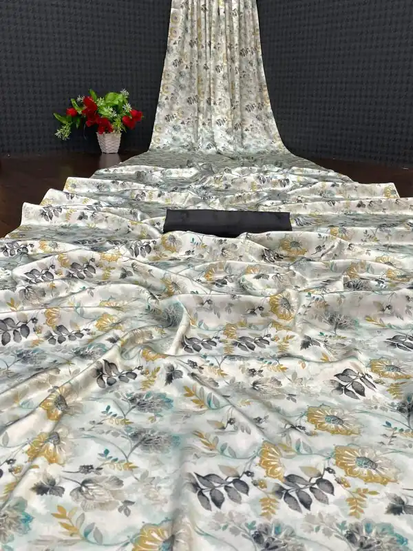 Softly Cream Color Devsena Soft Silk Saree Digital Print Saree