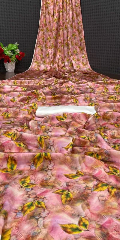 Softly Pink Color Heavy Devsena Soft Silk Saree Digital Print Saree