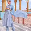 Sublime Light Blue Color Heavy Rayon Embroidery Printed Kurti