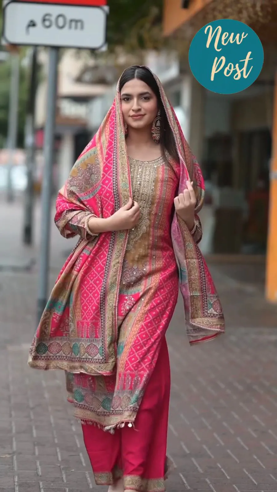 Superb Pink Color Maslin Embroidery Printed Mirror Salwar Suit - Image 2
