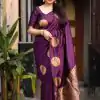 Dark Purple Soft Silk Cloth Pallu Saree