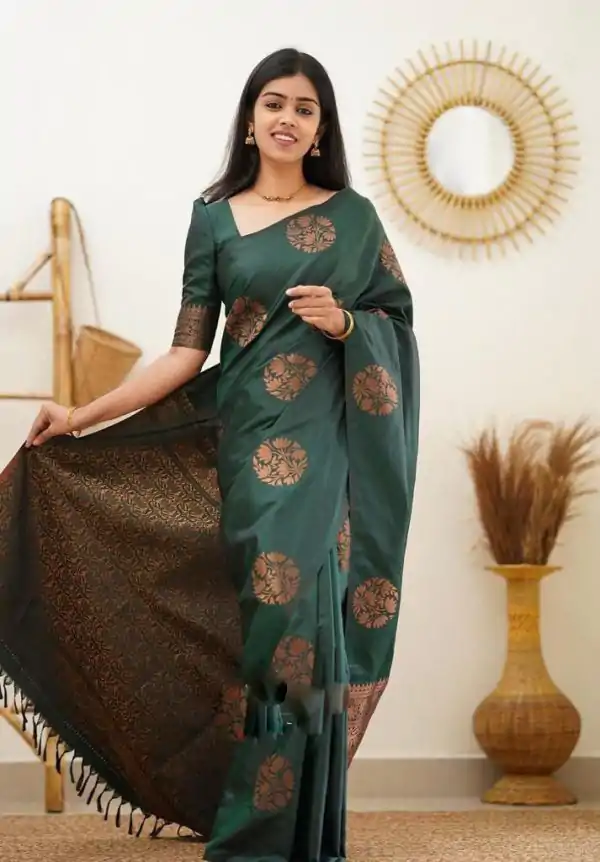 KP 4064 Green Color Soft Lichi Silk Jacquard On All Over Saree Casual, Party Wear, Wedding, Events Etc. Expected Delivery 4-6 Working Days @1249/- | Designer Sarees, Sarees, Bollywood Sarees, Creative Sarees, Embroidered Sarees, Ethnic Saree, Modern Digital sarees, Party Wear Sarees