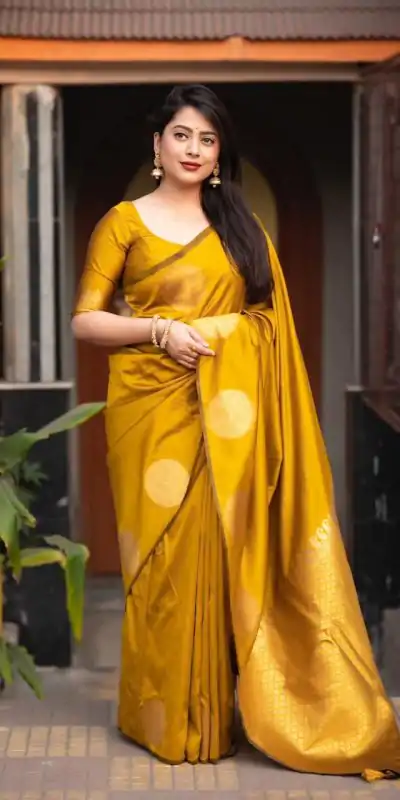 KP 5062 Mastered Gold Color Soft Lichi Silk Cloth Rich Pallu Work Saree Casual, Party Wear, Wedding, Events Etc.   Expected Delivery 4-6 Working Days @ 1299/- | Designer Sarees, Sarees, Bollywood Sarees, Creative Sarees, Embroidered Sarees, Ethnic Saree, Modern Digital sarees, Party Wear Sarees