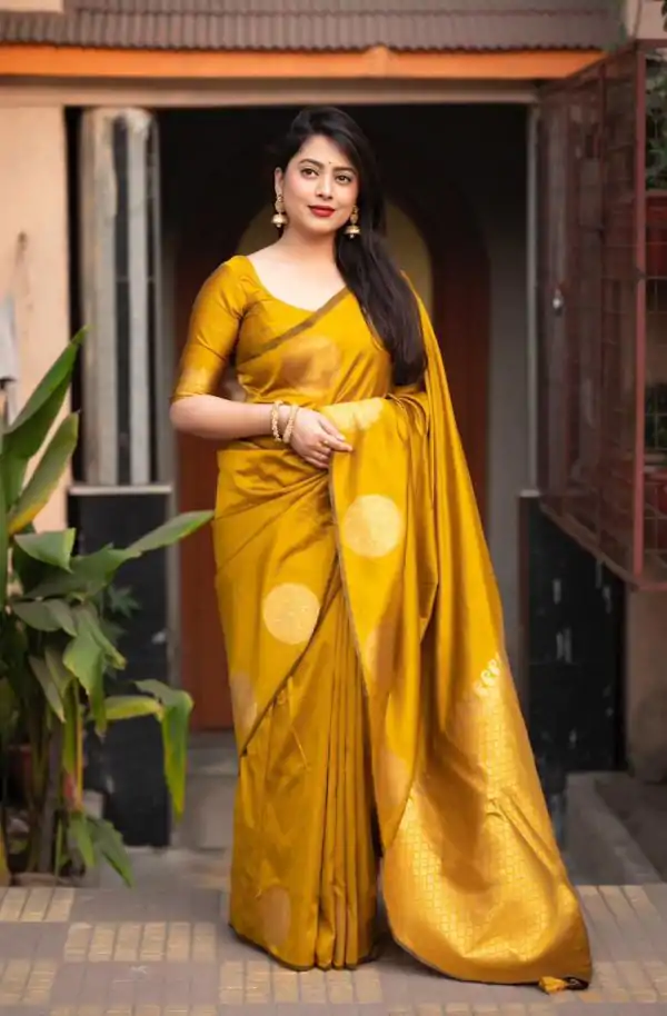 KP 5062 Mastered Gold Color Soft Lichi Silk Cloth Rich Pallu Work Saree Casual, Party Wear, Wedding, Events Etc.   Expected Delivery 4-6 Working Days @ 1299/- | Designer Sarees, Sarees, Bollywood Sarees, Creative Sarees, Embroidered Sarees, Ethnic Saree, Modern Digital sarees, Party Wear Sarees