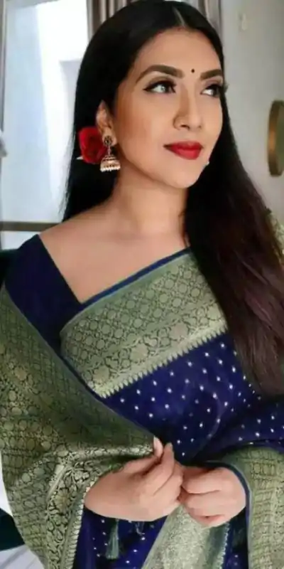 KP 4012 Navy Blue Color Soft Lichi Silk Cloth Beautiful Rich Pallu Saree Casual, Party Wear, Wedding, Events Etc.   Expected Delivery 4-6 Working Days @ 1349 | Designer Sarees, Sarees, Bollywood Sarees, Creative Sarees, Embroidered Sarees, Ethnic Saree, Modern Digital sarees, Party Wear Sarees