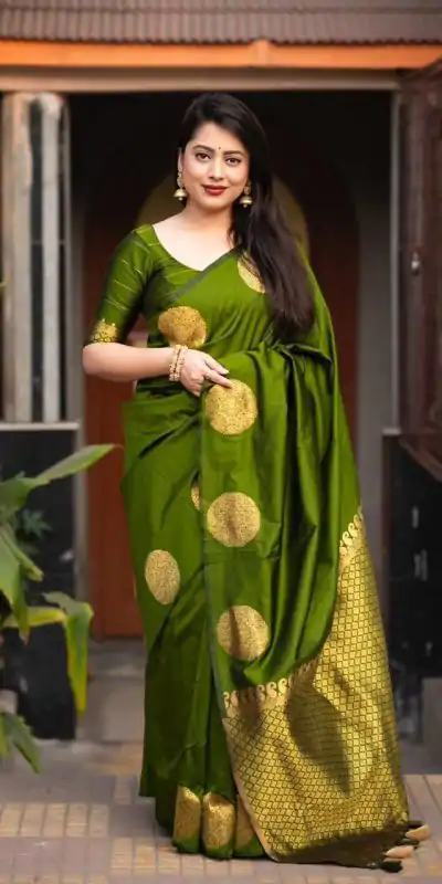KP 5062 Olive Green Color Soft Lichi Silk Cloth Rich Pallu Saree Casual, Party Wear, Wedding, Events Etc.   Expected Delivery 4-6 Working Days @ 1299/- | Designer Sarees, Sarees, Bollywood Sarees, Creative Sarees, Embroidered Sarees, Ethnic Saree, Modern Digital sarees, Party Wear Sarees