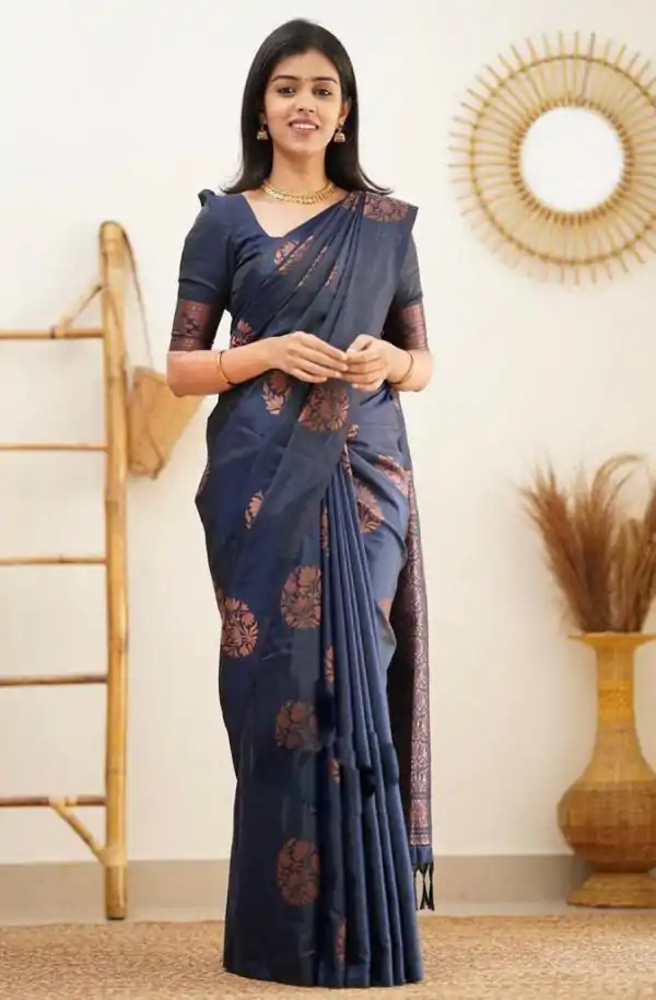 KP 4064 Royal Blue Color Soft Lichi Silk Jacquard On All Over Saree Casual, Party Wear, Wedding, Events Etc. Expected Delivery 4-6 Working Days @1249/- | Designer Sarees, Sarees, Bollywood Sarees, Creative Sarees, Embroidered Sarees, Ethnic Saree, Modern Digital sarees, Party Wear Sarees