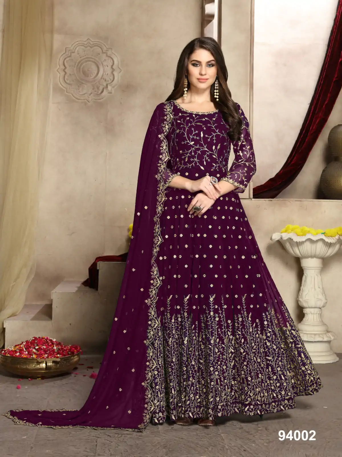  FC 94001 Wine Color Georgette Multi Thread Zari Stich Anarkali Suit Wedding, Party, Festive events, etc. Expected Delivery  4-6 Working Days @2149/- | Anarkali Suits, Bollywood Anarkali, Creative-Anarkali, Designer Anarkali, Embroidered Anarkali, Party Wear Anarkali