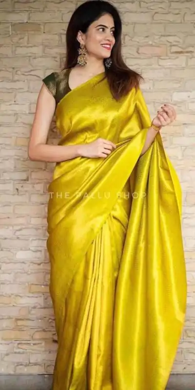 KP 4099 Yellow Color Soft Lichi Silk Cloth Rich Pallu All Over Saree Events Casual, Wedding, Festive, Events Etc. Expected Delivery  4-6 Working Days @1349/- | Designer Sarees, Sarees, Bollywood Sarees, Creative Sarees, Embroidered Sarees, Ethnic Saree, Modern Digital sarees, Party Wear Sarees
