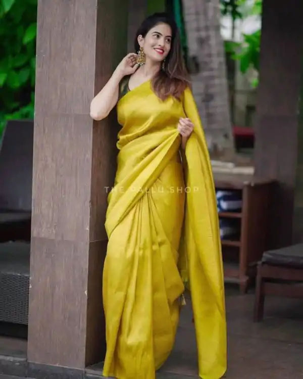 KP 4099 Yellow Color Soft Lichi Silk Cloth Rich Pallu All Over Saree Events Casual, Wedding, Festive, Events Etc. Expected Delivery  4-6 Working Days @1349/- | Designer Sarees, Sarees, Bollywood Sarees, Creative Sarees, Embroidered Sarees, Ethnic Saree, Modern Digital sarees, Party Wear Sarees