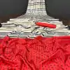 Aglow White & Red Color Devsena Soft Silk Digital Printed Saree
