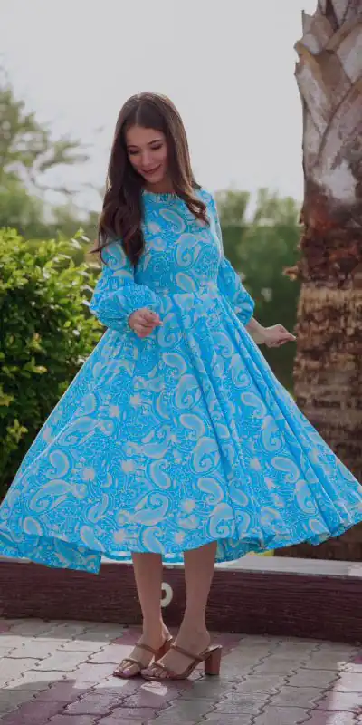 Beautiful Blue Color Heavy Faux Georgette Digital Print Salwar Suit