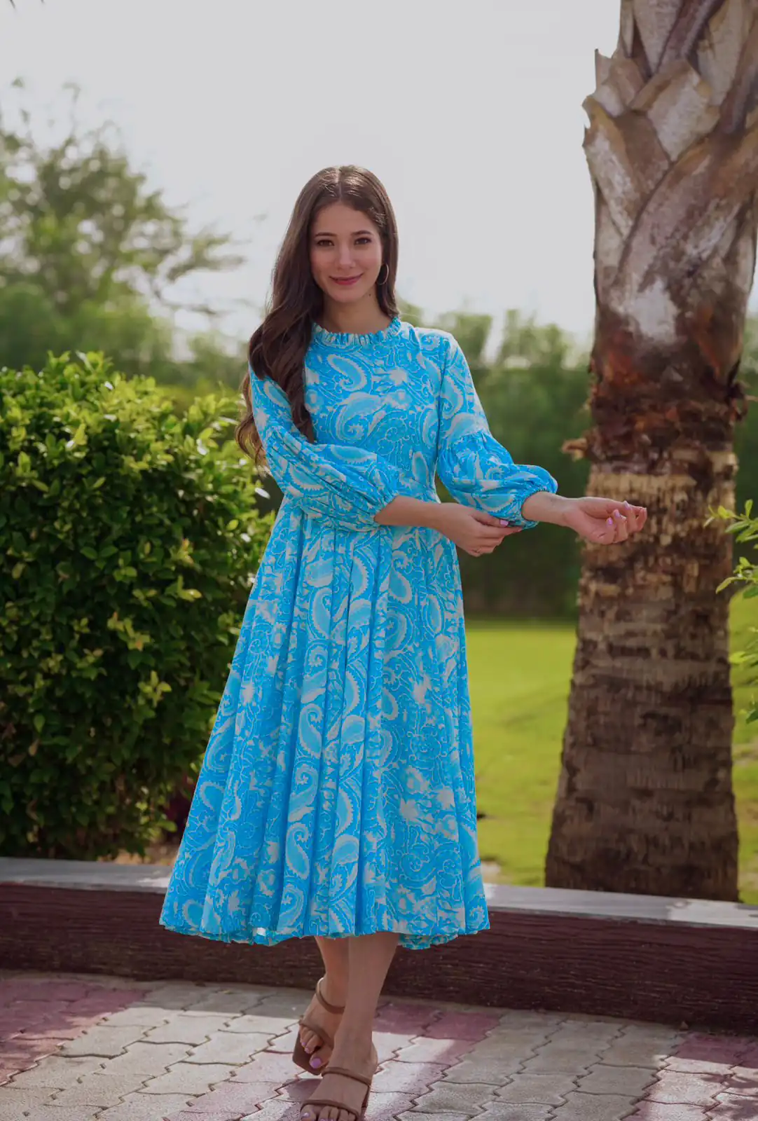 Beautiful Blue Color Heavy Faux Georgette Digital Print Salwar Suit - Image 2