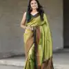 Dazzling Green Color Soft Silk Beautiful Rich Pallu All Over Saree