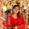 Dazzling Red Color Georgette Embroidery Sequence Work Saree